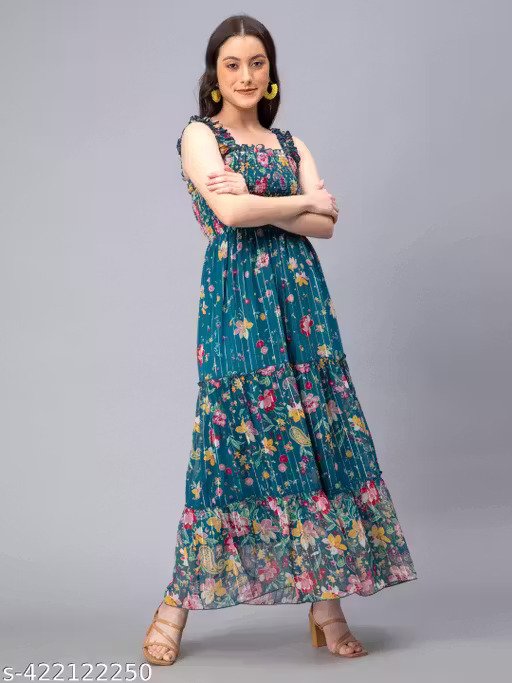 Emerald Garden Tiered Dress